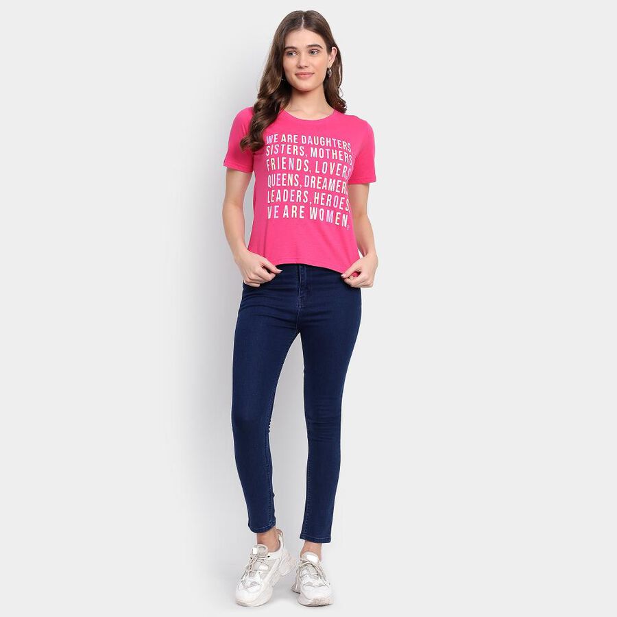 Ladies' Cotton T-Shirt, Fuchsia, large image number null